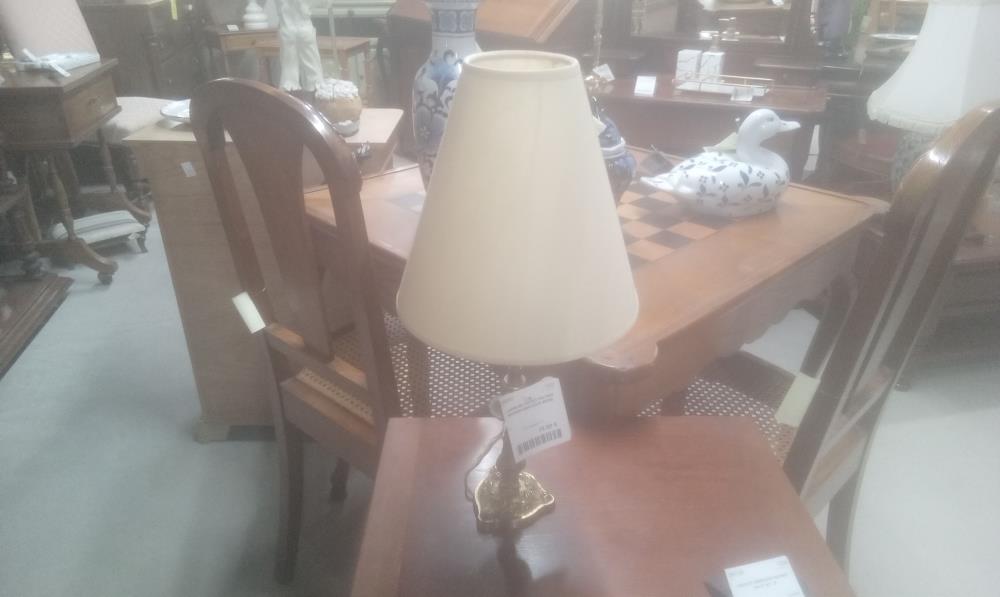 LAMPE DE CHEVET PM PIED BRONZE+ABATJOUR BEIGE