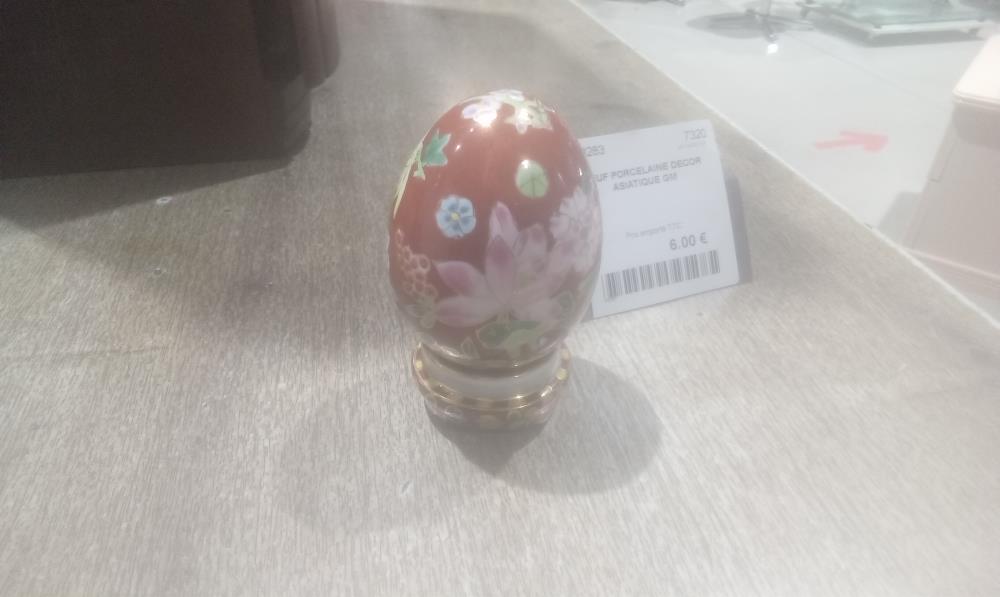 OEUF PORCELAINE DECOR ASIATIQUE GM