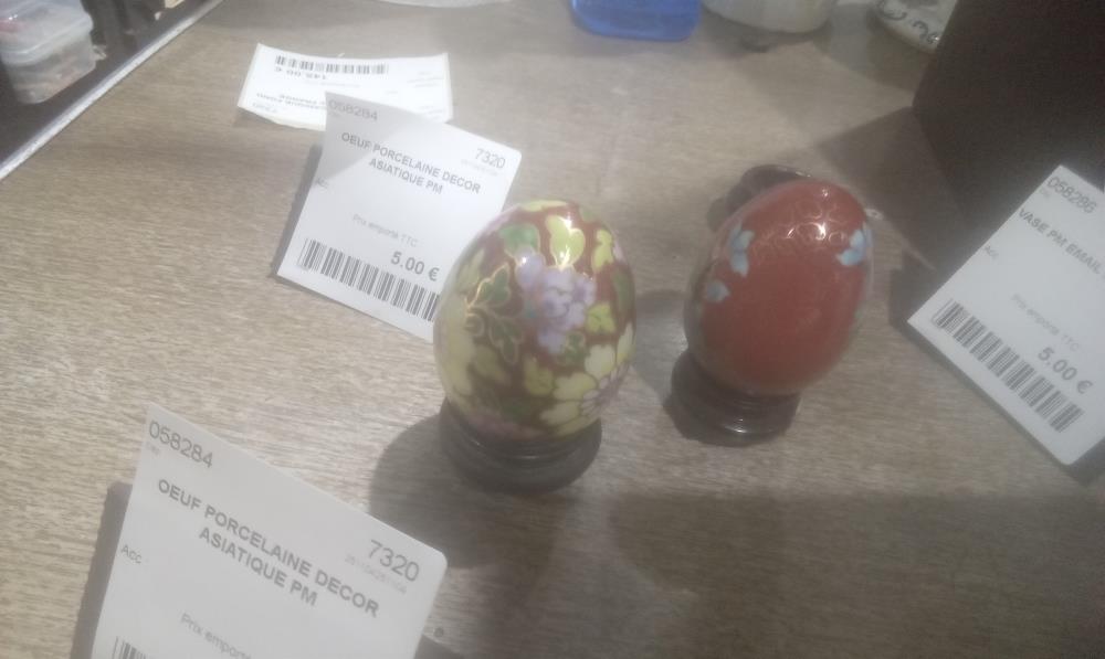 OEUF PORCELAINE DECOR ASIATIQUE PM