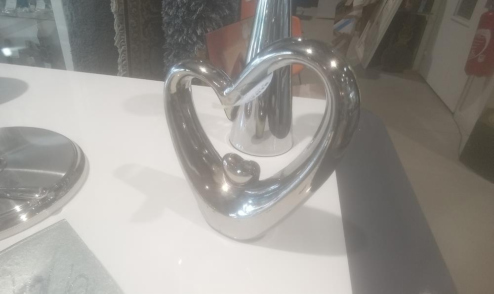 COEUR CERAMIQUE ARGENTE