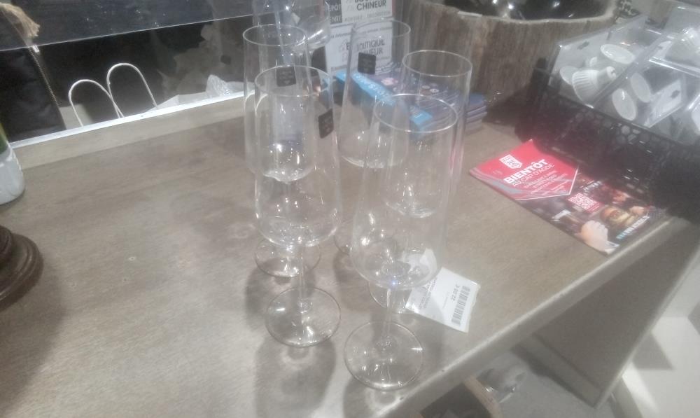 LOT DE 5 COUPES A PIEDS CRISTAL DE TOSCANE