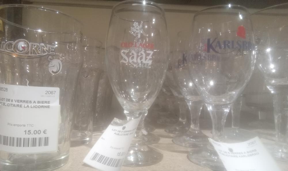 LOT DE 6 VERRES A BIERE PUBLICITAIRE  SAAZ