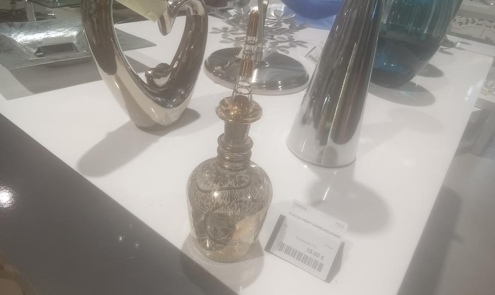 FLACON PEINT DORE+BOUCHON