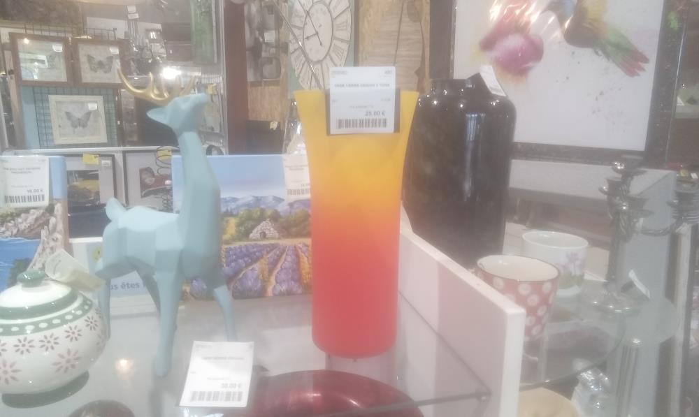 VASE VERRE DESIGN 2 TONS