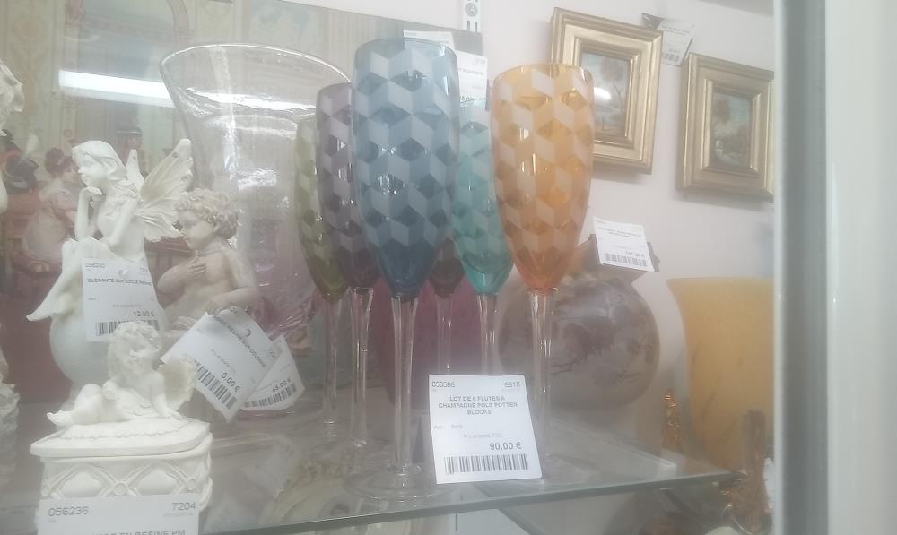 LOT DE 6 FLUTES A CHAMPAGNE POLS POTTEN BLOCKS