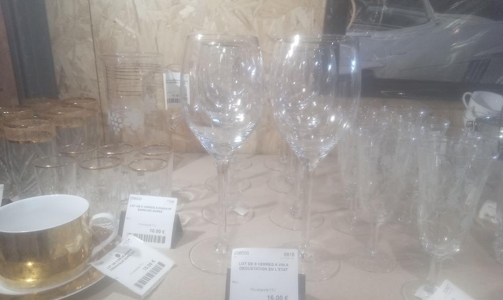 LOT DE 9 VERRES A VIN A DEGUSTATION EN L'ETAT