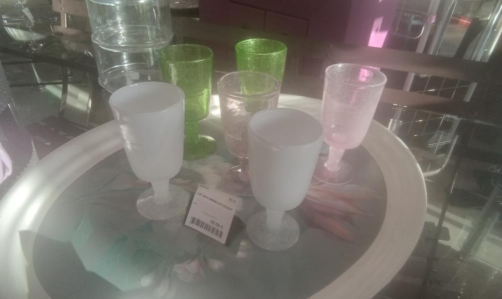 LOT DE 6 VERRES STYLE BIOT