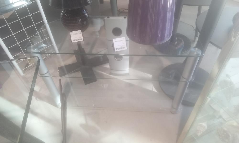 MEUBLE TELE VERRE ET METAL