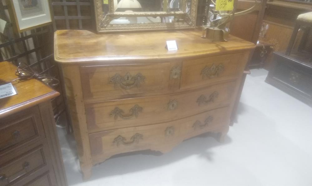 COMMODE XIX MERISIER MASSIF 3 TIROIRS