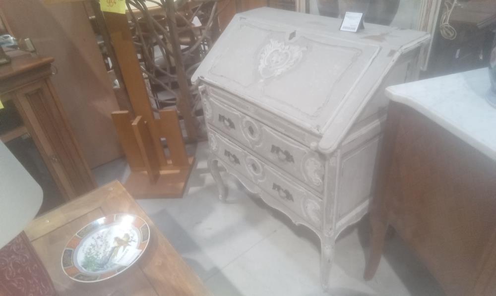 SECRETAIRE STYLE LOUIS XV RECHAMPI EN L'ETAT 1A+2T+CLEF