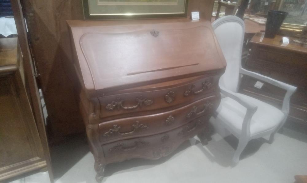 COMMODE SECRETAIRE 1A+3 TIROIRS RUSTIQUE