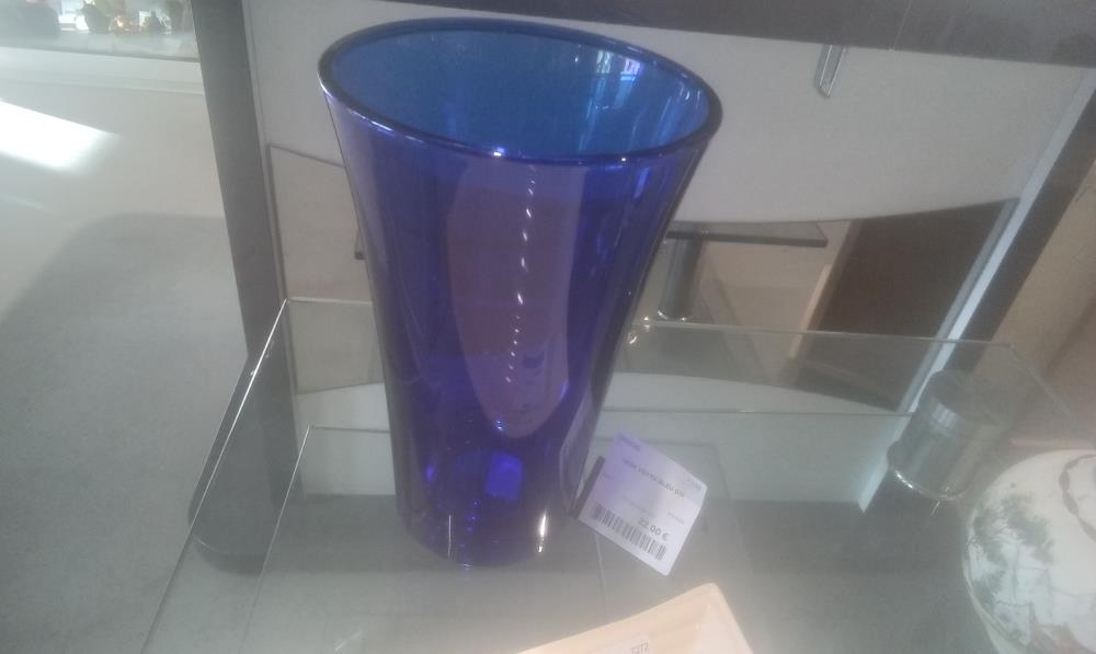 VASE VERRE BLEU GM