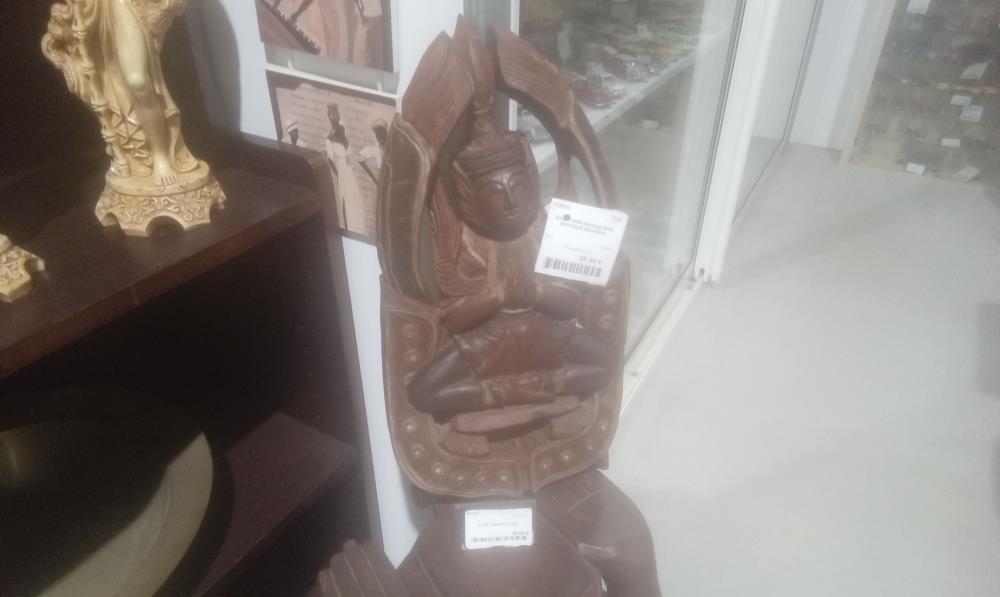 SCULPTURE MURALE BOIS EXOTIQUE BOUDDHA