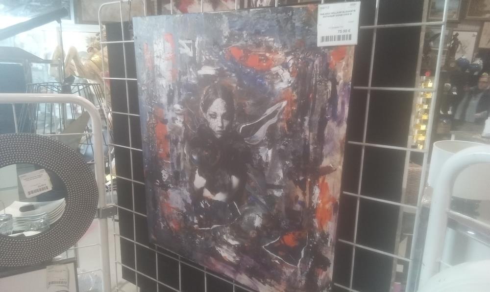 TABLEAU COLLAGE ELEGANTE GOTHIQUE SIGNE KRIS G