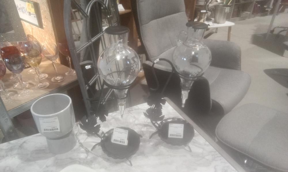 CARAFE A DECANTER VERRE ET METAL