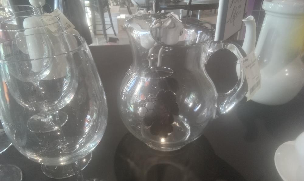 BROC VERRE 1ANSE DECOR ETAIN GRAPPE