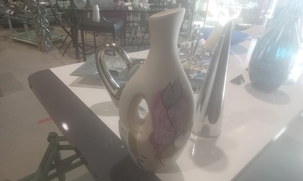 VASE CERAMIQUE AJOURE DECOR FLORAL