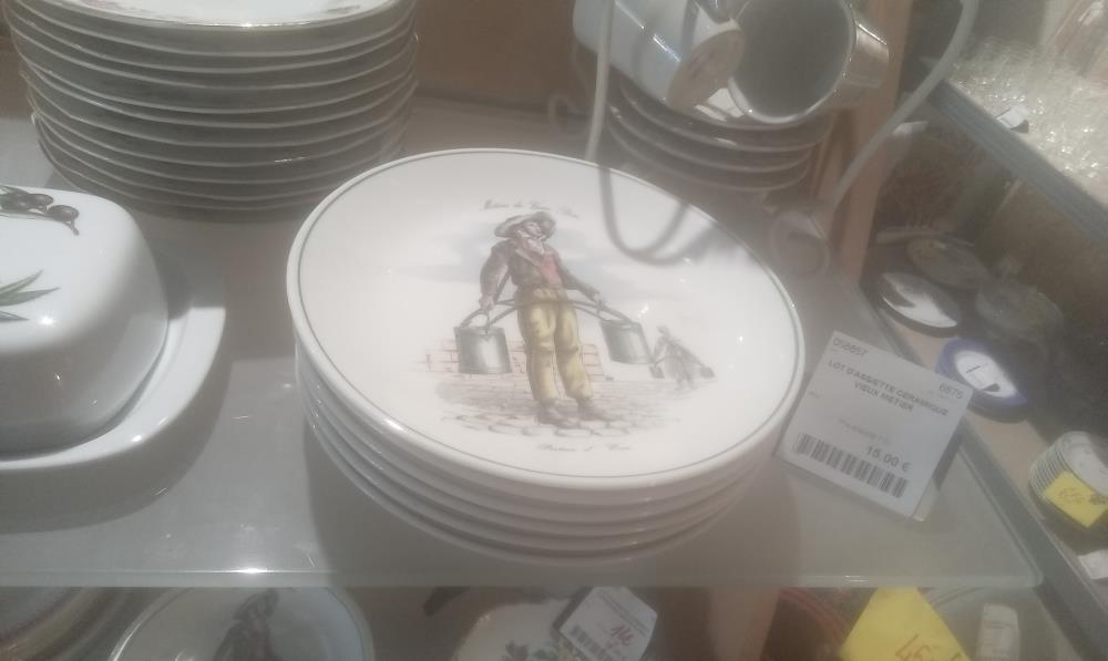 LOT D'ASSIETTE CERAMIQUE VIEUX METIER