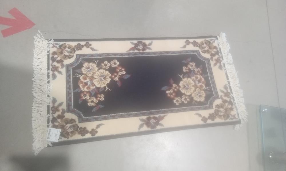 TAPIS DESCENTE DE LIT LAINE A FRANGE