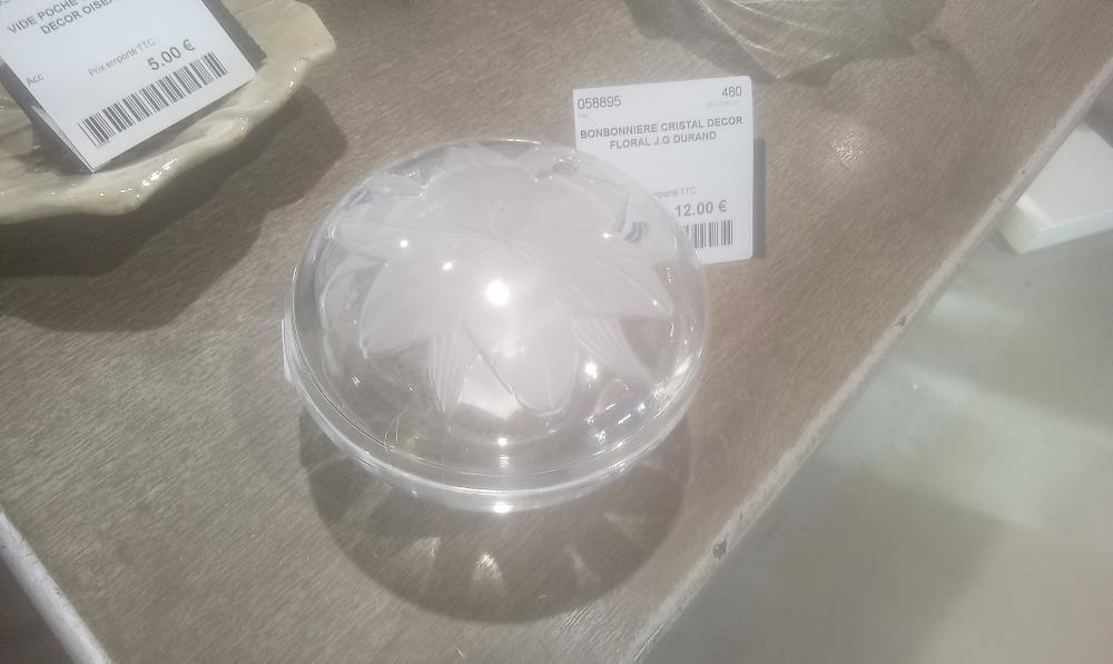 BONBONNIERE CRISTAL DECOR FLORAL J.G DURAND