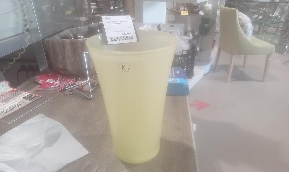 VASE CRISTAL JAUNE J.G DURAND