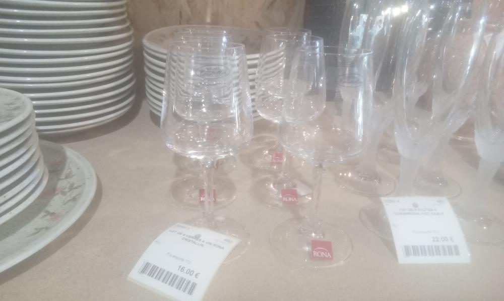 LOT DE 6 VERRES A VIN RONA CRISTALLIN