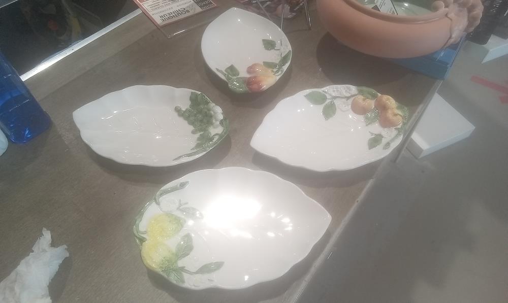 RAVIER CERAMIQUE DECOR FLORAL ITALY