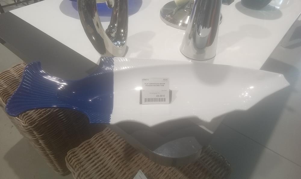 PLAT CERAMIQUE DECOR POISSON GM ARD TIME