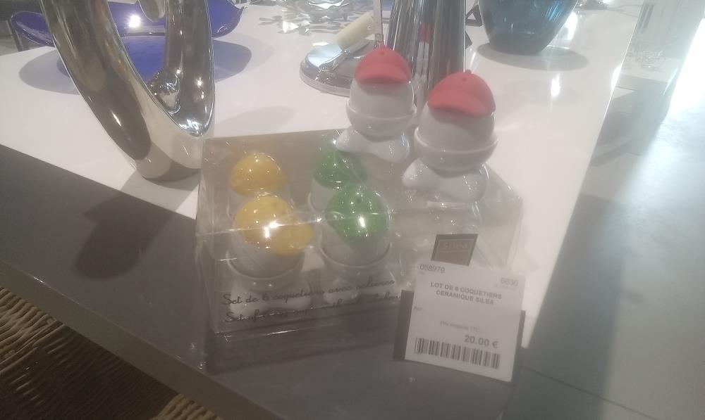 LOT DE 6 COQUETIERS CERAMIQUE SILEA