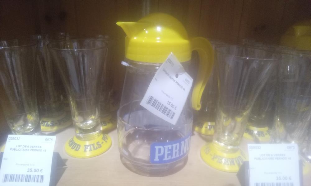 CARAFE VERRE PERNOD 45