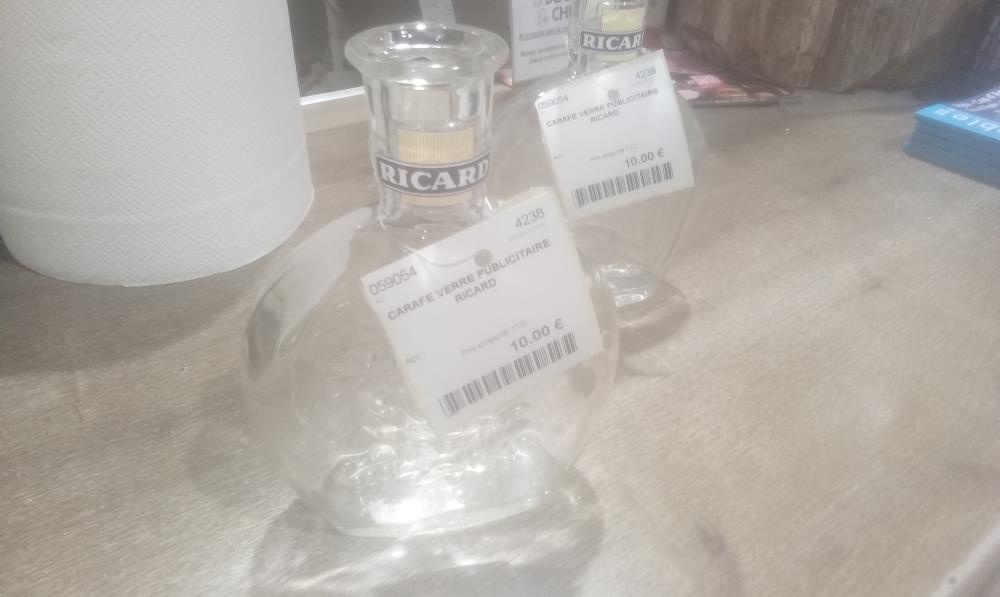 CARAFE VERRE PUBLICITAIRE RICARD
