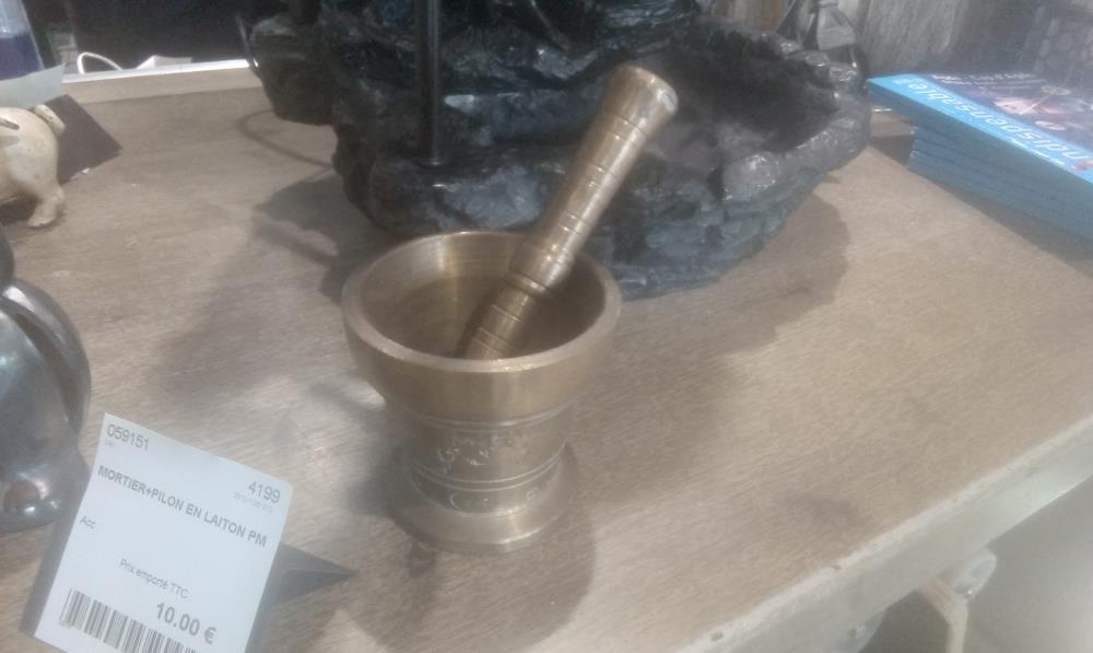 MORTIER+PILON EN LAITON PM
