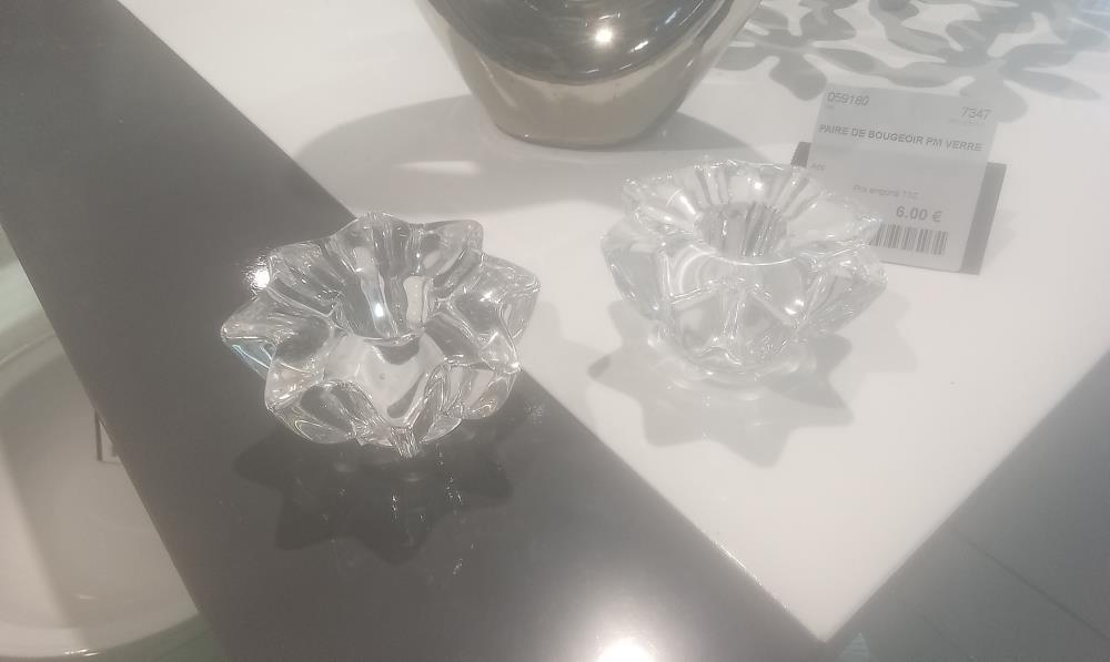 PAIRE DE BOUGEOIR PM VERRE