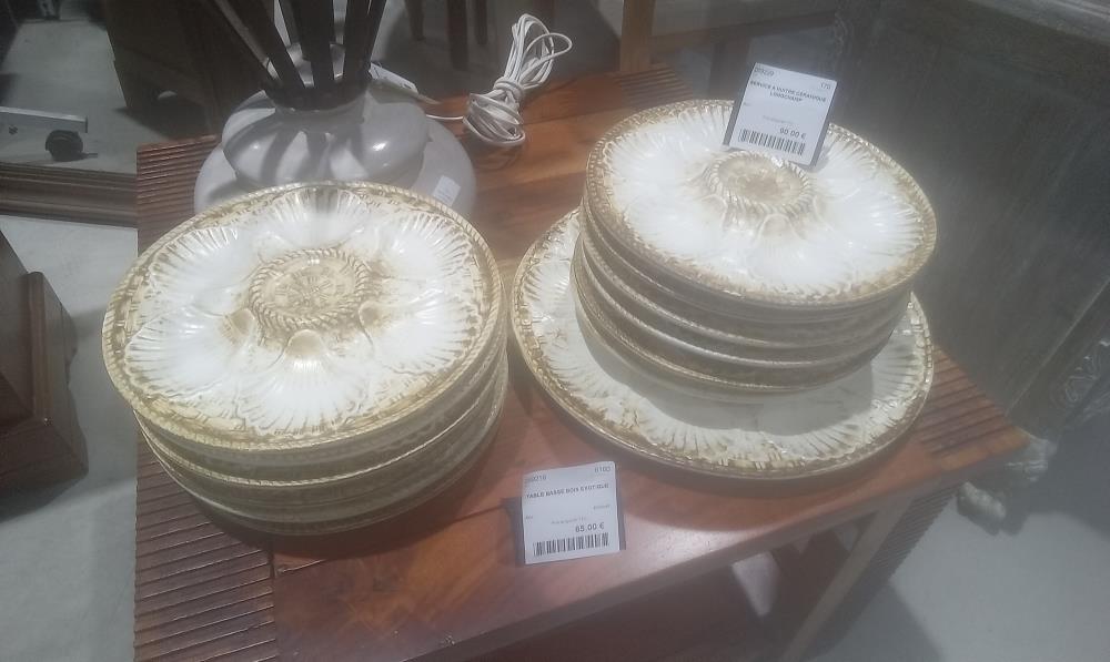 SERVICE A HUITRE CERAMIQUE LONGCHAMP