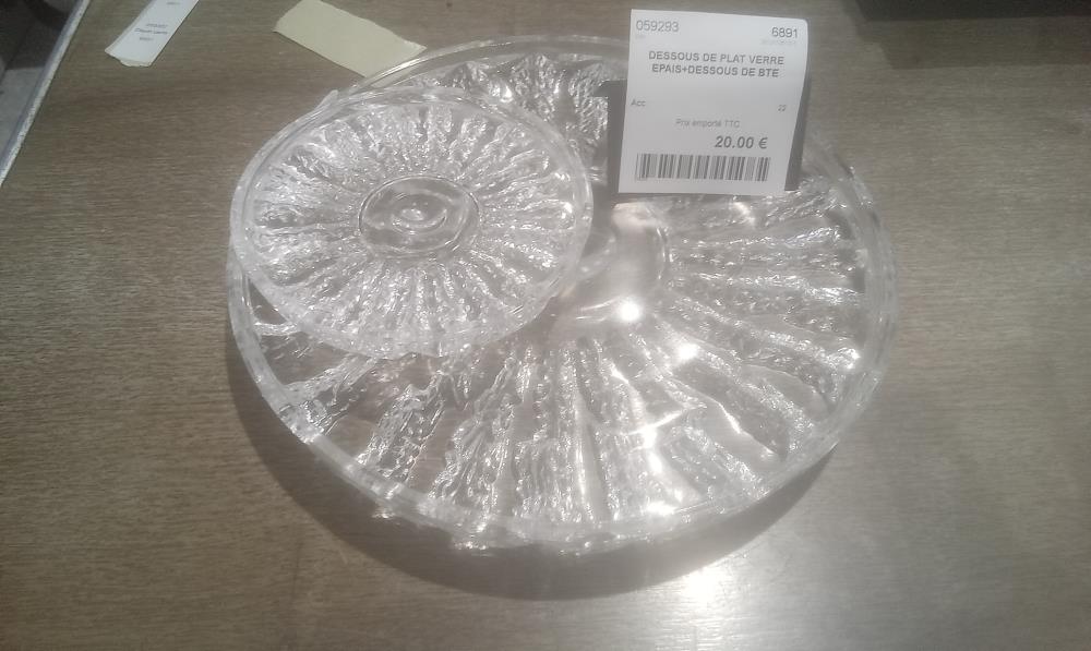 DESSOUS DE PLAT VERRE EPAIS+DESSOUS DE BTE