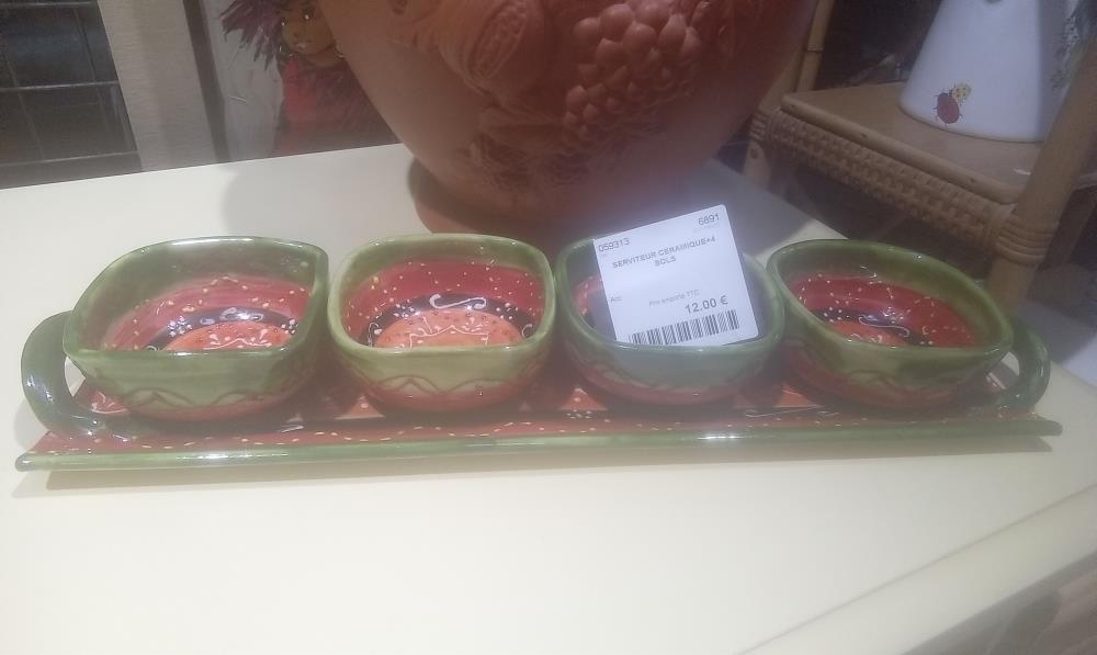 SERVITEUR CERAMIQUE+4 BOLS