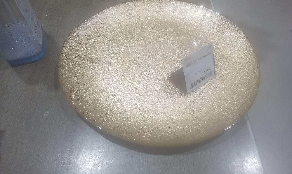 ASSIETTE VERRE GM DOREE