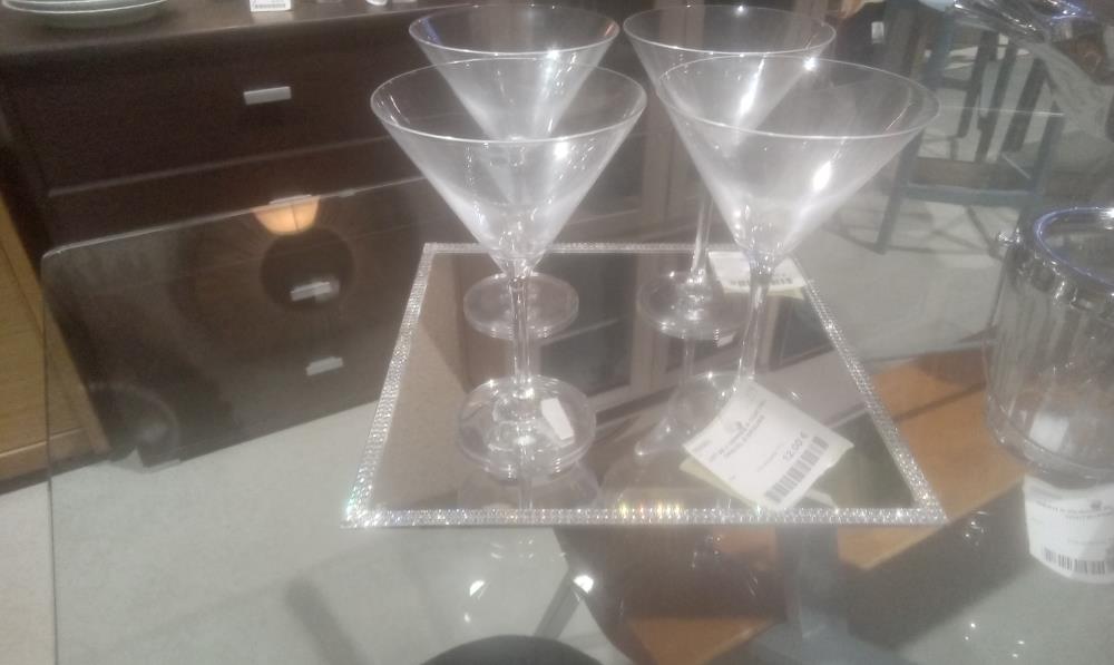 LOT DE 4 VERRES A COKTAIL CRISTAL D'ARQUES