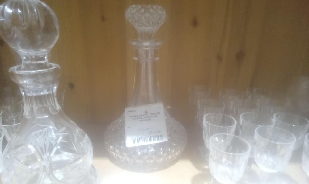 CARAFE CRISTAL D'ARQUES MODELE LONGCHAMP +BOUCHON