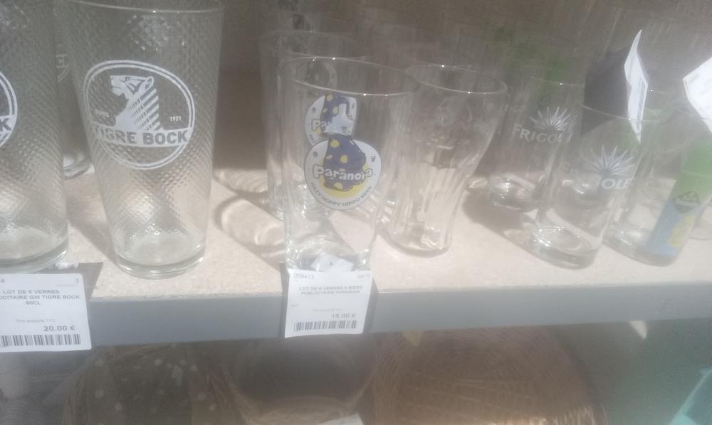 LOT DE 6 VERRES A BIERE PUBLICITAIRE PARANOIA