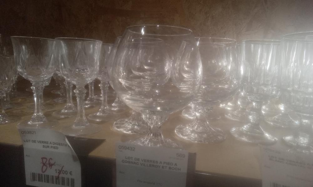 LOT DE VERRES A PIED A COGNAC VILLEROY ET BOCH
