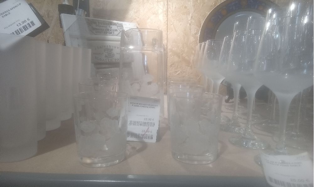 SERVICE ORANGEADE DECOR FLORAL+CARAFE VERRE