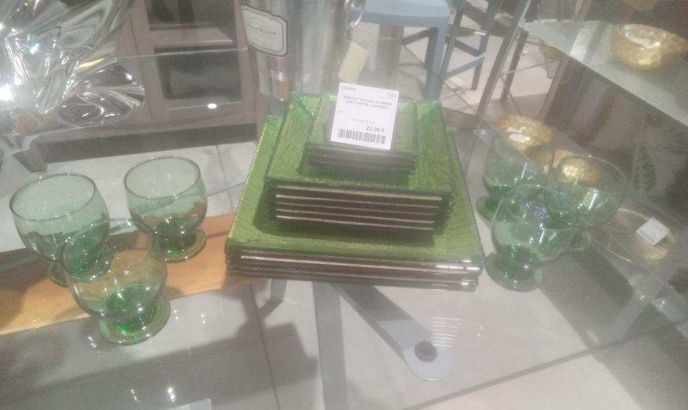 SERVICE VAISSELLE VERRE VERT+VERRE LUMINARC