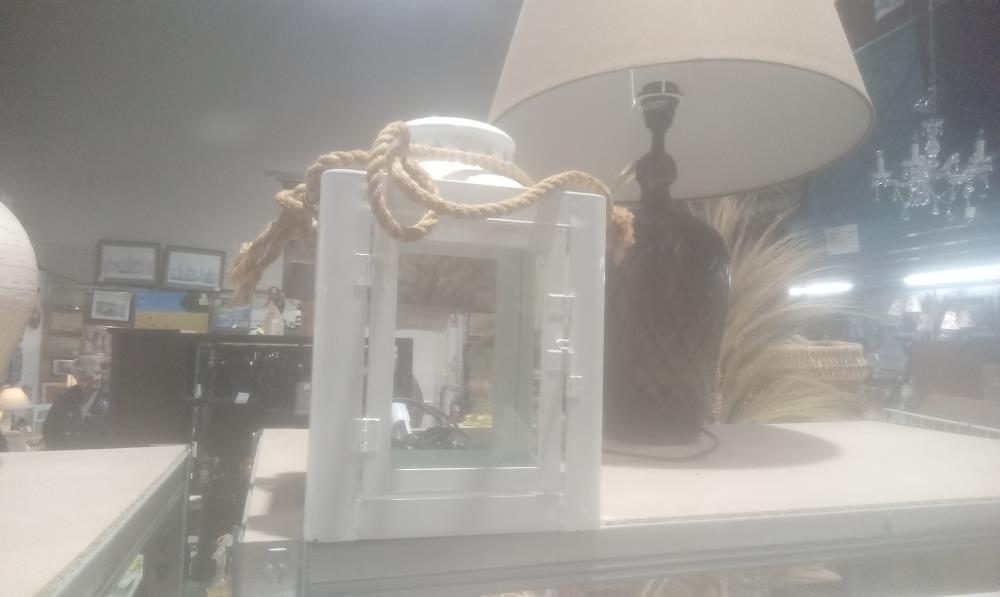 PHOTOPHORE METAL BLANCHE +1ANSE CORDE