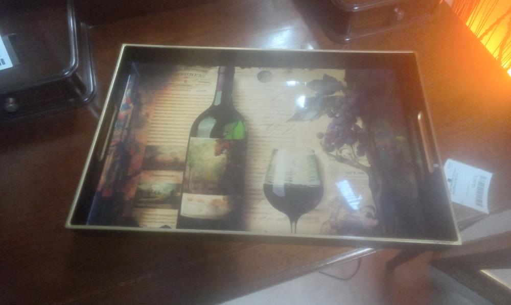 PLATEAU DESIGN DECOR BOUTEILLE DE VIN