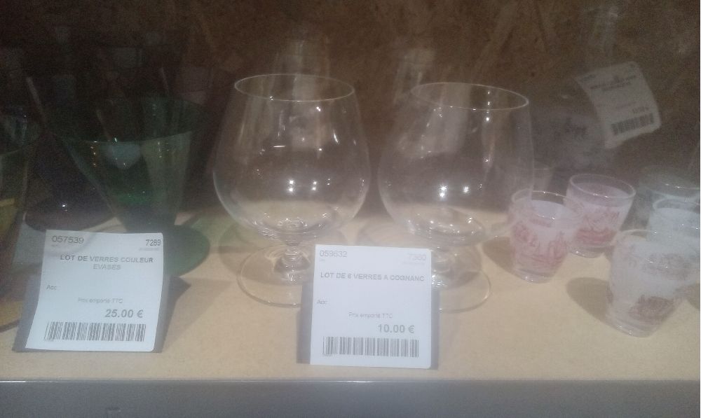 LOT DE 6 VERRES A COGNANC