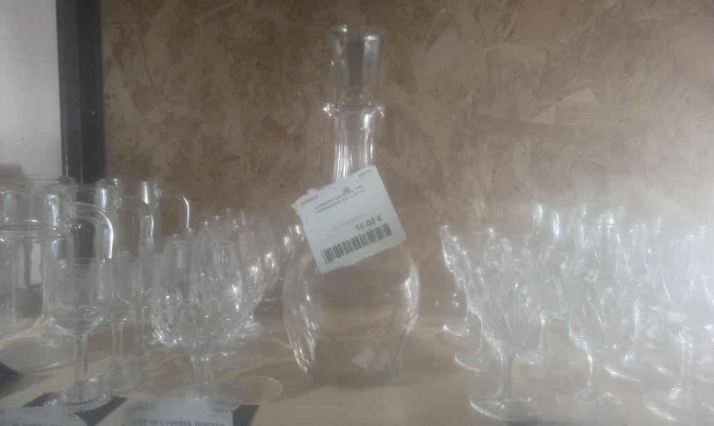 CARAFE CRISTAL PM +BOUCHON EN L'ETAT