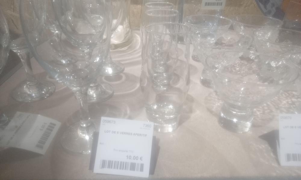 LOT DE 5 VERRES APERITIF