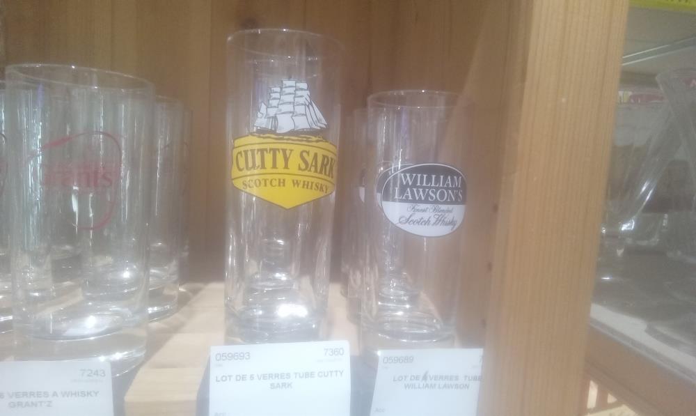 LOT DE 6 VERRES  TUBE WILLIAM LAWSON