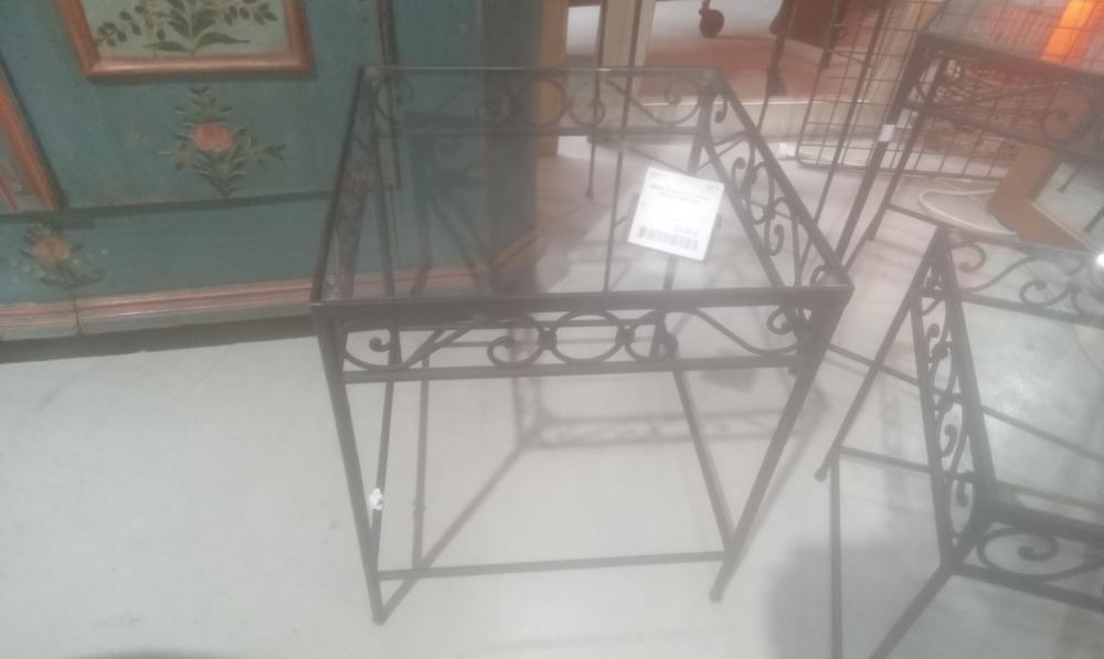 SELETTE METAL+PLATEAU VERRE CARRE MM